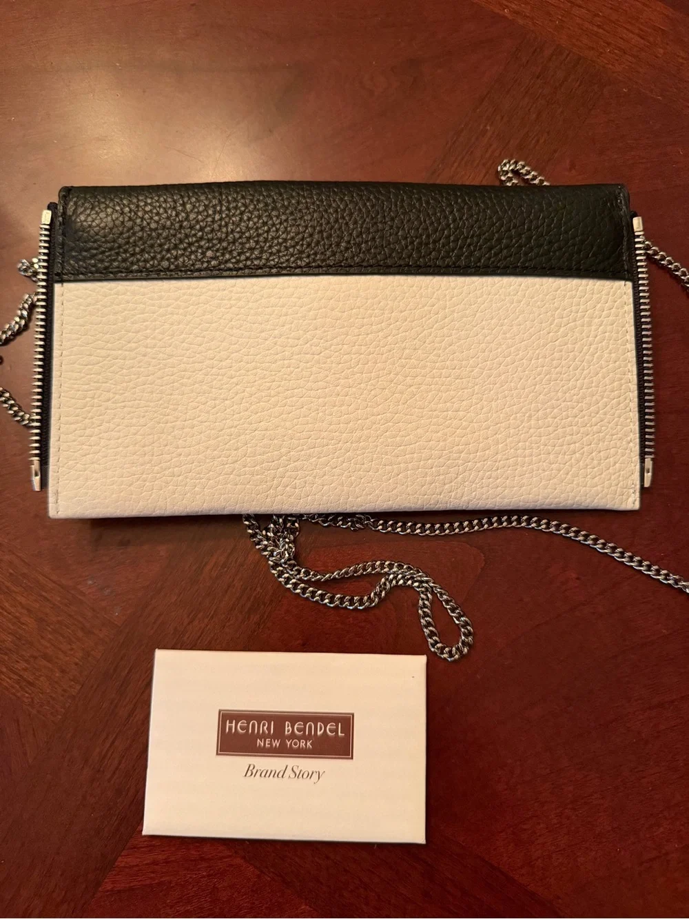 Henri Bendel Convertible Crossbody Pouch w/ Henri Color-block Leather Detailing